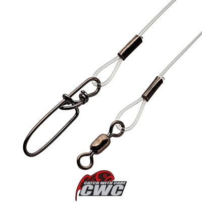 Поводок CWC Carbon Leader флюркарбон (45см, d 0,9 мм,  90lb/33,5кг. 1шт.)