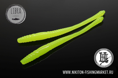 Червь Libra Lures Dying Worm Сыр 70mm (006 hot yellow)