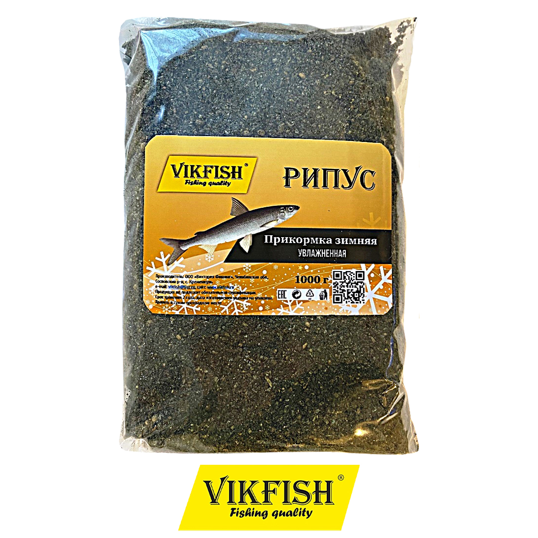 Прикормка Vikfish зимняя увлажненная Рипус зеленый рак