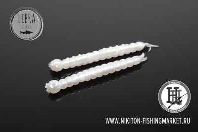 Червь Libra Lures Slight Worm Сыр 38mm (004 silver pearl)