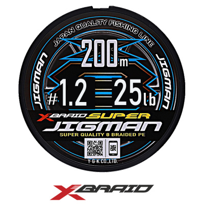 Плетеный шнур X-Braid (YGK) Super Jigman X8 200м multicolor (#1,2 (0,185), 25lb (11,3кг))