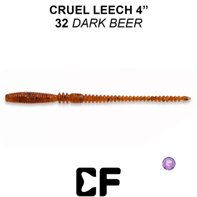 Червь CF Cruel Leech 4.0" (41-100-32-6 UV dark beer Кальмар)
