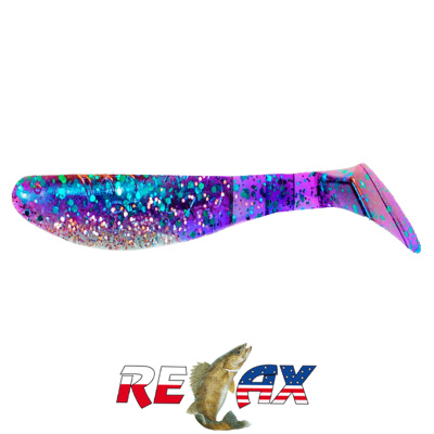 Виброхвост Relax Kopyto 3.0" Laminat (L267 grape clear-silver glitter)