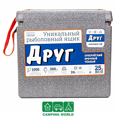 Ящик зимний Camping World Друг (1,05/200кг. 43×29×39,5см, 25л.серый)
