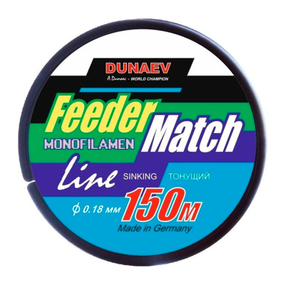 Леска Dunaev Feeder-Match Sinking Black 150m (0,18, 3,4kg)