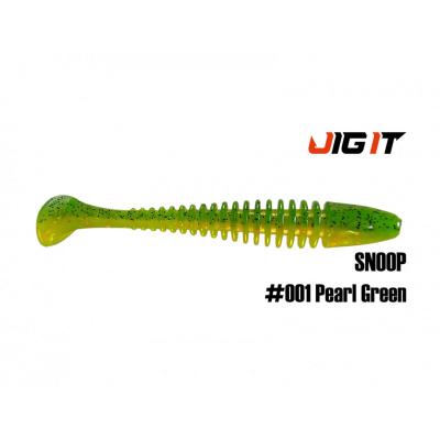Виброхвост Jig It Snoop 4.0" (001 pearl green)