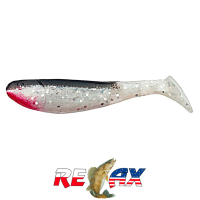 Виброхвост Relax Kopyto 2.5" Standart (S032 black pearl white silver glitter)