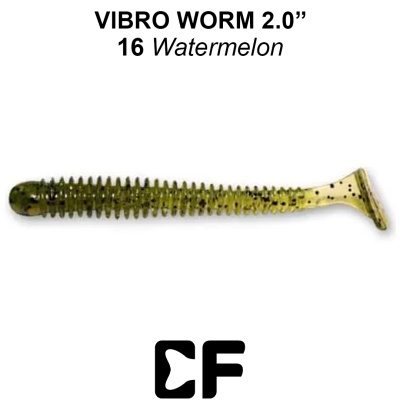 Виброхвост CF Vibro Worm 2.0" (3-50-16-6 watermelon Кальмар)