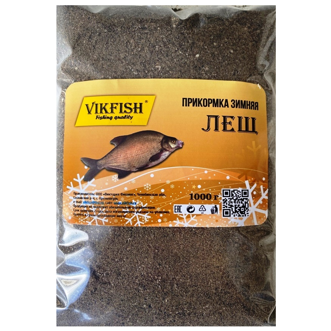 Прикормка Vikfish зимняя 02 лещь анис ваниль чёрный
