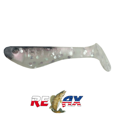 Виброхвост Relax Kopyto 1.0" Standart (S038 black pearl-silver glitter)