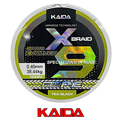 Плетёный шнур Kaida Spots Evolved X9 100м Dark Green (0,40, 38,44кг)