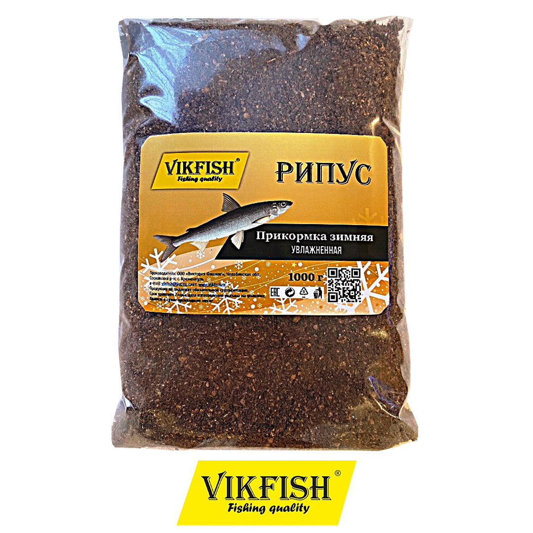 Прикормка Vikfish зимняя увлажненная Рипус черный краб
