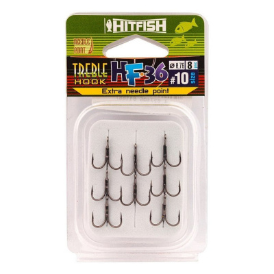 Тройник HitFish HF-36 Needle point (№ 10, 8шт.)