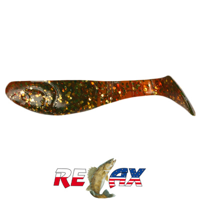 Виброхвост Relax Kopyto 3.0" Standart (S092 motor oil-gold glitter)