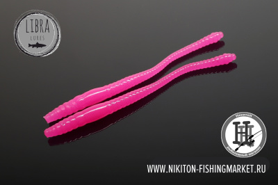 Червь Libra Lures Dying Worm Сыр 70mm (019 hot pink limited)