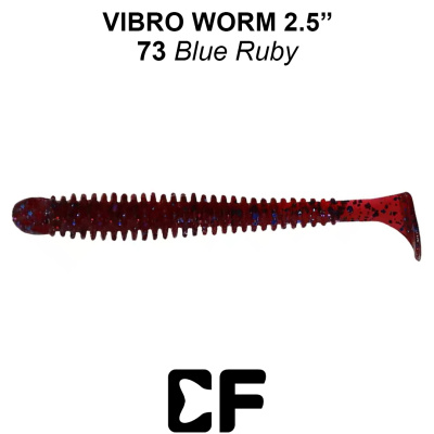 Виброхвост CF Vibro Worm 2.5" (81-65-73-6 blue ruby Кальмар)