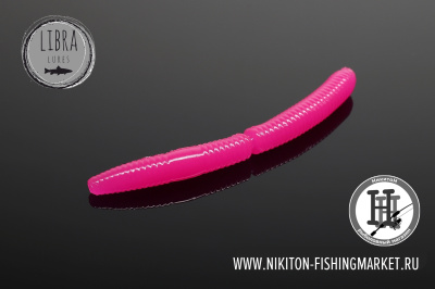 Червь Libra Lures Fatty D'Worm Сыр 65mm (019 hot pink limited)