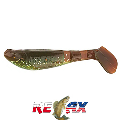 Виброхвост Relax Kopyto 2.5" Laminat (L052 motor oil chartreuse-silver glitter)