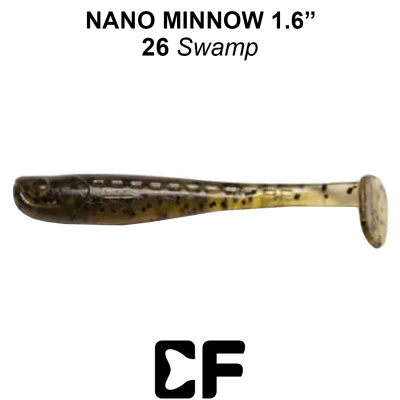 Виброхвост CF Nano Minnow 1.6" (6-40-26-4 swamp Креветка)