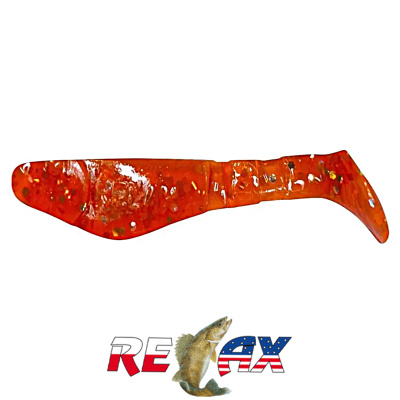 Виброхвост Relax Kopyto 2.0" Standart (S121 transparent paren torange-hologram glitter)