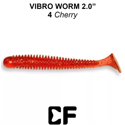 Виброхвост CF Vibro Worm 2.0" (3-50-4-6 cherry Кальмар)