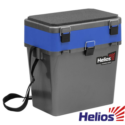 Ящик зимний Helios двухсекционный 19L (2/130кг. 39×26×40см, 19л.серо-синий)