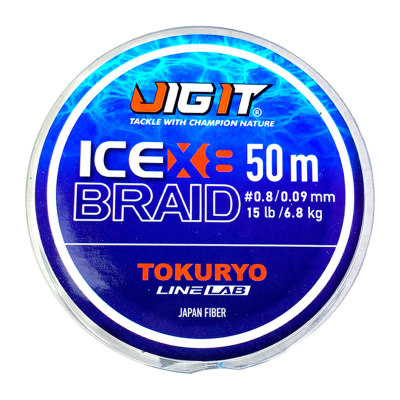 Шнур Jig It×Tokuryo Ice Braid Х8 Blue 50м (#0,8 (0,09), 6,8kg)