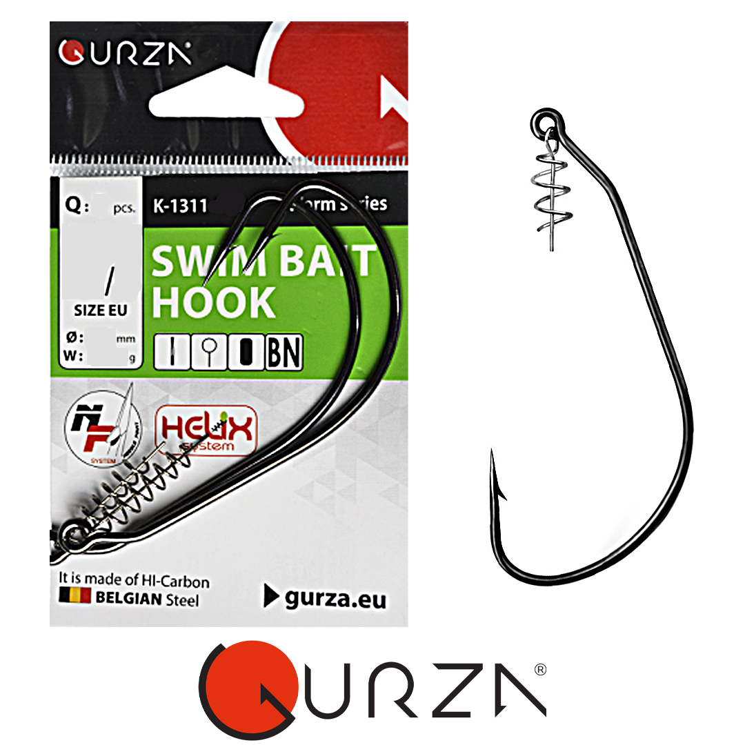 Офсет Gurza K-1311 Swim Bait Hook с фиксатором  00