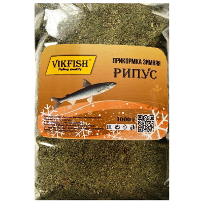 Прикормка Vikfish зимняя Рипус 1000гр. (зеленый рак)