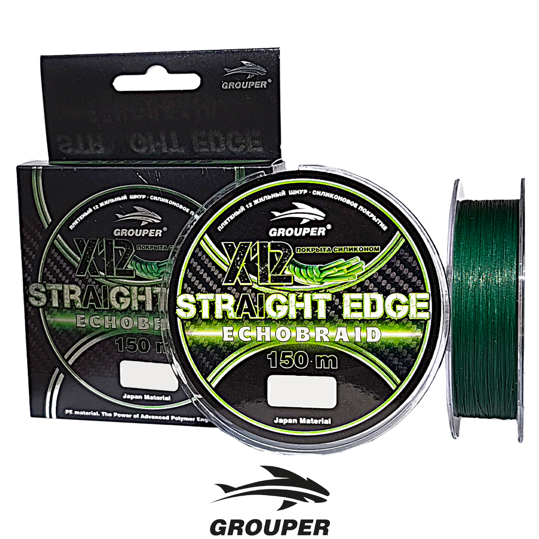 Шнур Grouper Echobraid X12 Straight Edge 150м green 02