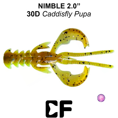 Рак CF Nimble 2.0" плавающий (50-50-30d-6 UV caddisfly pupa Кальмар)