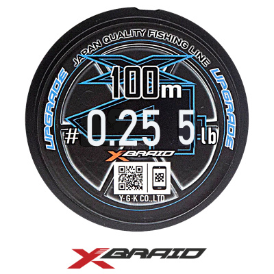 Плетеный шнур X-Braid (YGK) Upgrade X4 100м (#0,25 (0,083), 5lb (2,30кг))