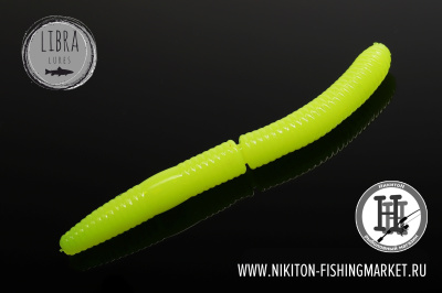 Червь Libra Lures Fatty D'Worm Сыр 65mm (006 hot yellow)