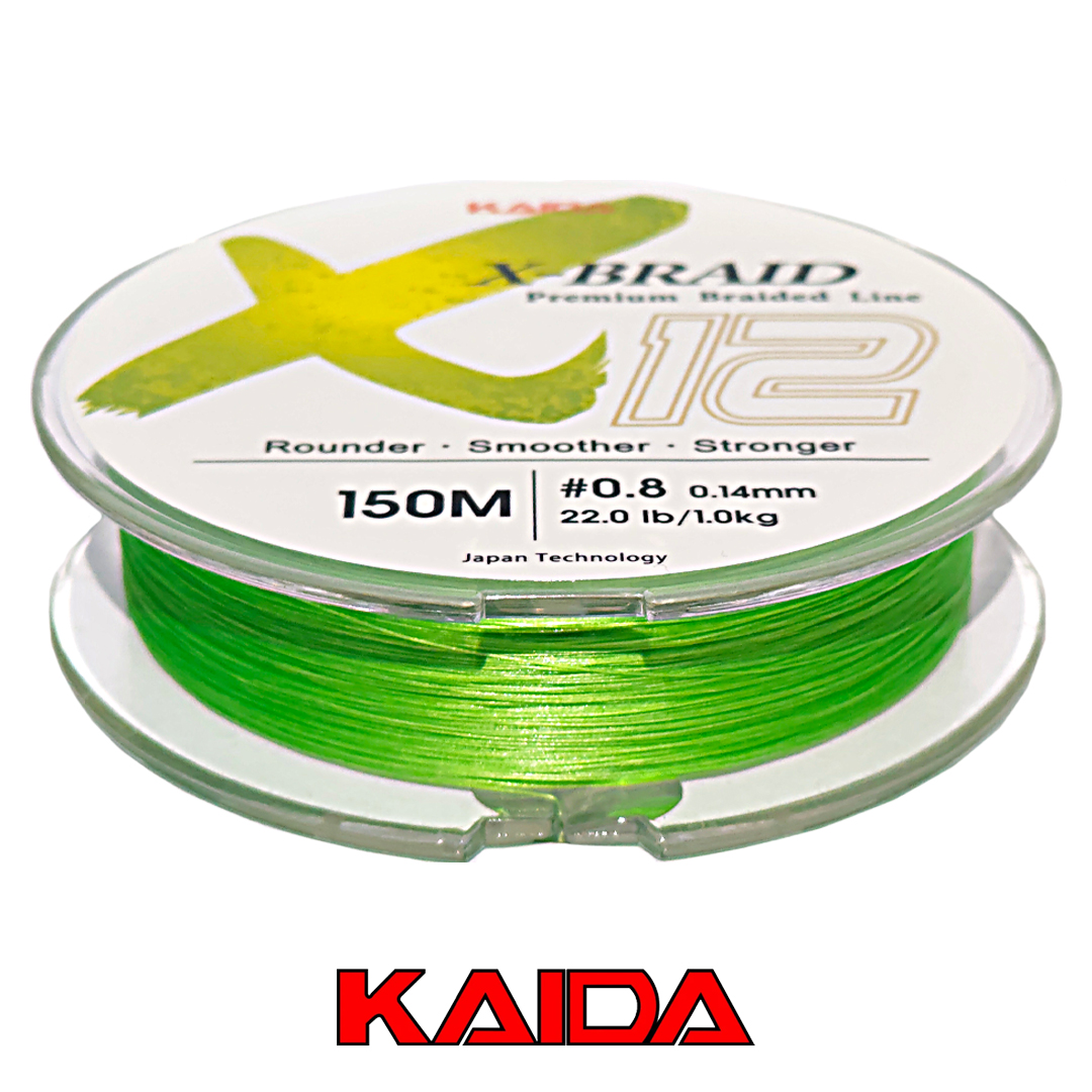 Плетёный шнур Kaida Braid X12PE 150м ярко желтый 03