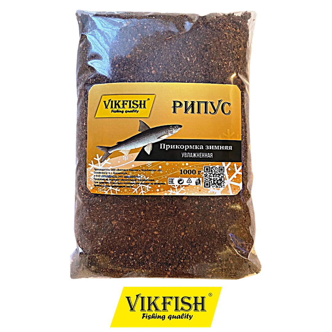 Прикормка Vikfish зимняя увлажненная Рипус красный креветка