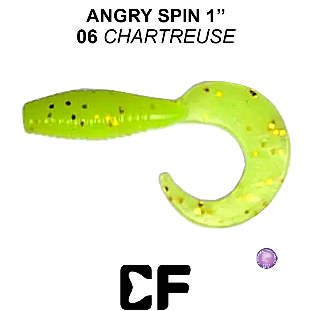 Твистер Crazy Fish Angri Spin 1.0 06 6 0