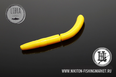 Червь Libra Lures Fatty D'Worm Сыр 65mm (007 yellow)
