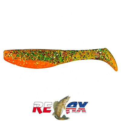Виброхвост Relax Kopyto 2.5" Laminat (L278 chartreuse-multi glitter orange-silver glitter)