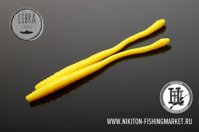 Червь Libra Lures Dying Worm Сыр 70mm (007 yellow)