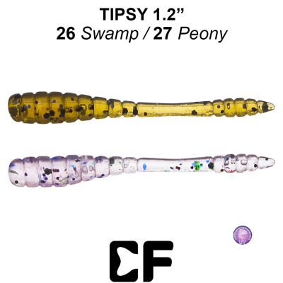 Червь CF Tipsy 1.2" (69-30-26/27-6 UV swamp/peony Кальмар)