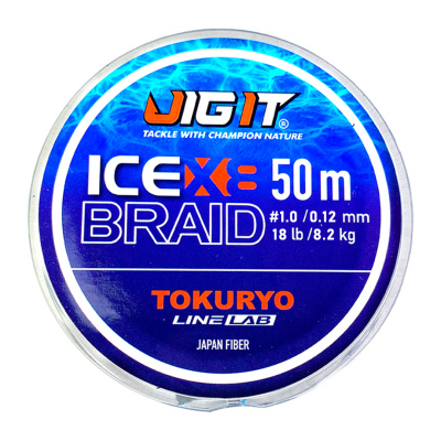 Шнур Jig It×Tokuryo Ice Braid Х8 Blue 50м (#1,0 (0,12), 8,2kg)