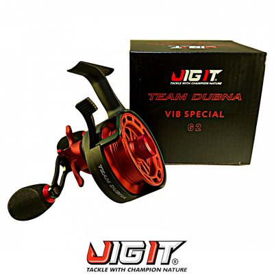Катушка зима Jig It Team Dubna Vib Special G2 (VSG2-R, 3.6:1, 7+1rb, 180гр.black red правая)