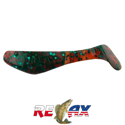 Виброхвост Relax Kopyto 2.0" Standart (S101 motor oil-green glitter)