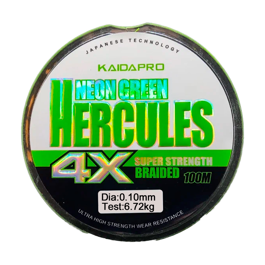 Шнур Kaida Hercules 4X 100м neon green 010