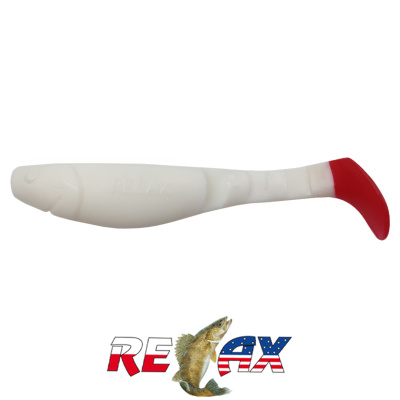 Виброхвост Relax Kopyto 4.0"L Tail (T001 white red)