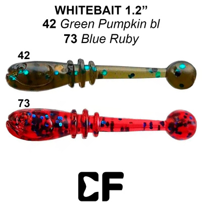Слаг CF Whitebait 1.2" (84-30-42/73-1 green pumpkin bl/blue ruby Анис)