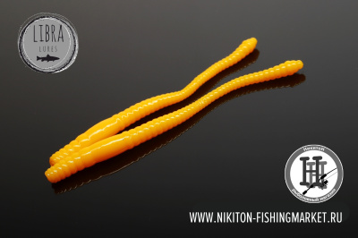 Червь Libra Lures Dying Worm Сыр 70mm (008 dark yellow)
