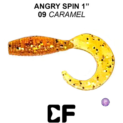 Твистер CF Angri Spin 1.0" (20-25-9-6 UV caramel Кальмар)