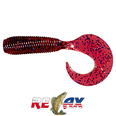 Твистер Relax 2.0" Standart (TS090 transparentred-blue glitter)