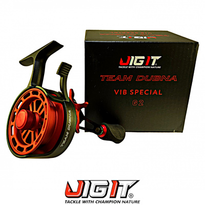 Катушка зима Jig It Team Dubna Vib Special G2 (VSG2-L, 3.6:1, 7+1rb, 180гр.black red левая)
